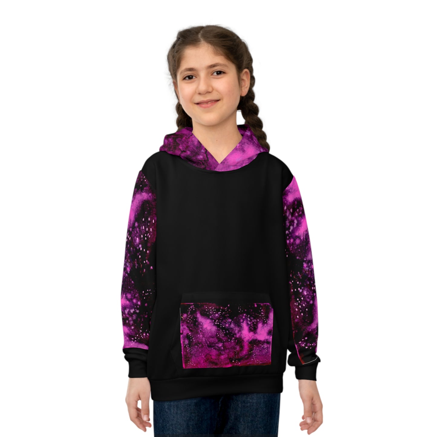 Rose Colored Galaxy Children's Hoodie (AOP)