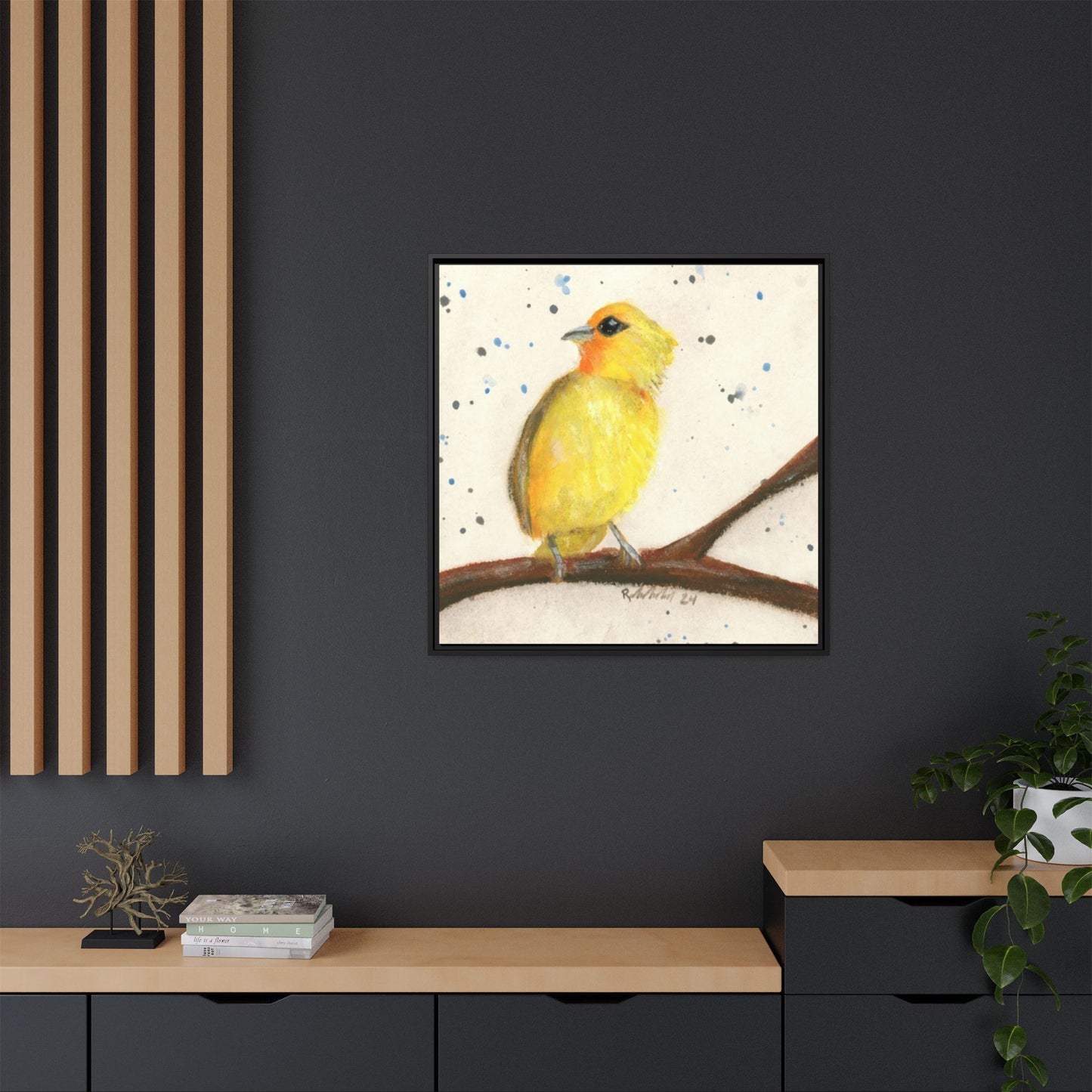 Yellow Canary Bird Framed Wall Art