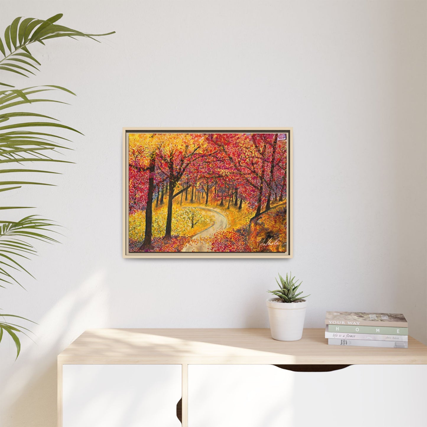 Vibrant Fall Forest Framed Wall Art