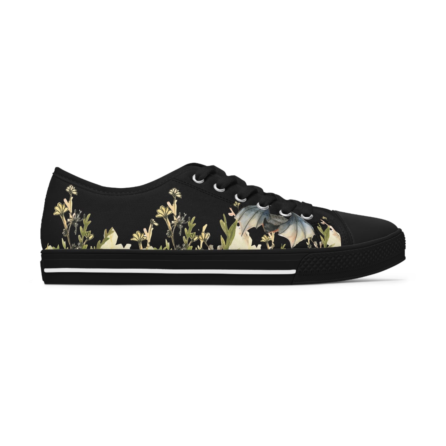 Black Bat Printed Unisex Classic Low Top Sneaker Shoes