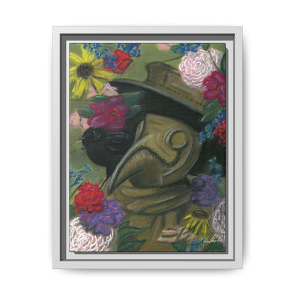 Plague Doctor and Raven Framed Wall Art