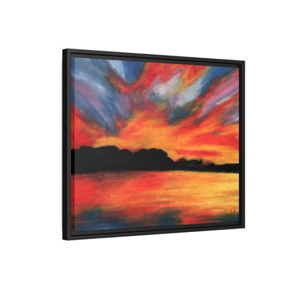 Sunset Over The Lake Framed Wall Art