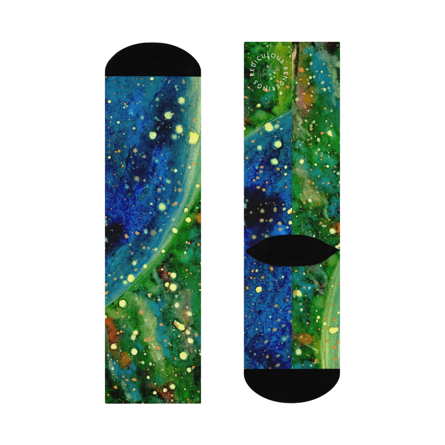 Blue Planet Galaxy Cushioned Crew Socks