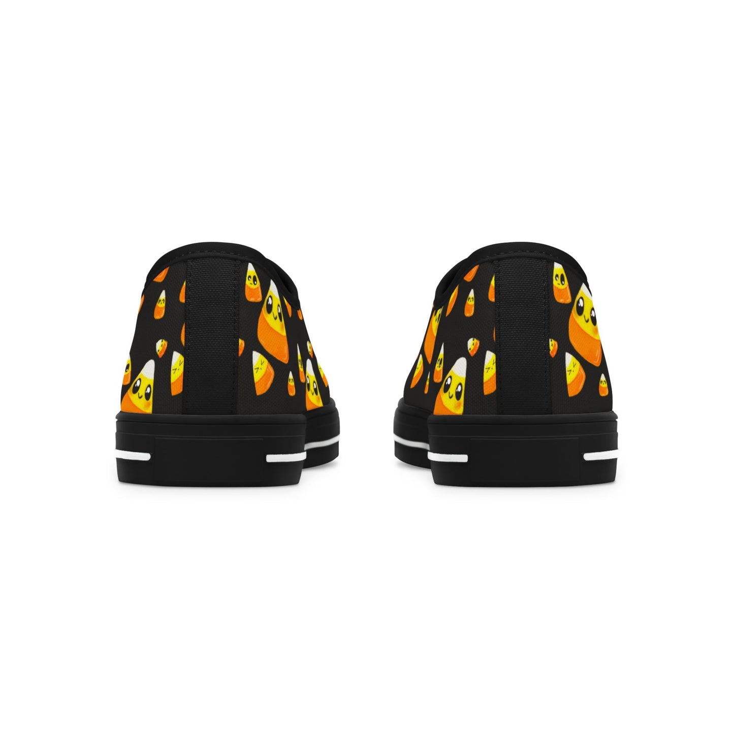 Candy Corn Pattern Women's Low Top Sneakers — Cute Halloween Candy Corn Shoes