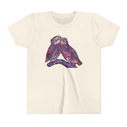 Youth Tee – Watercolor Lovebirds Graphic