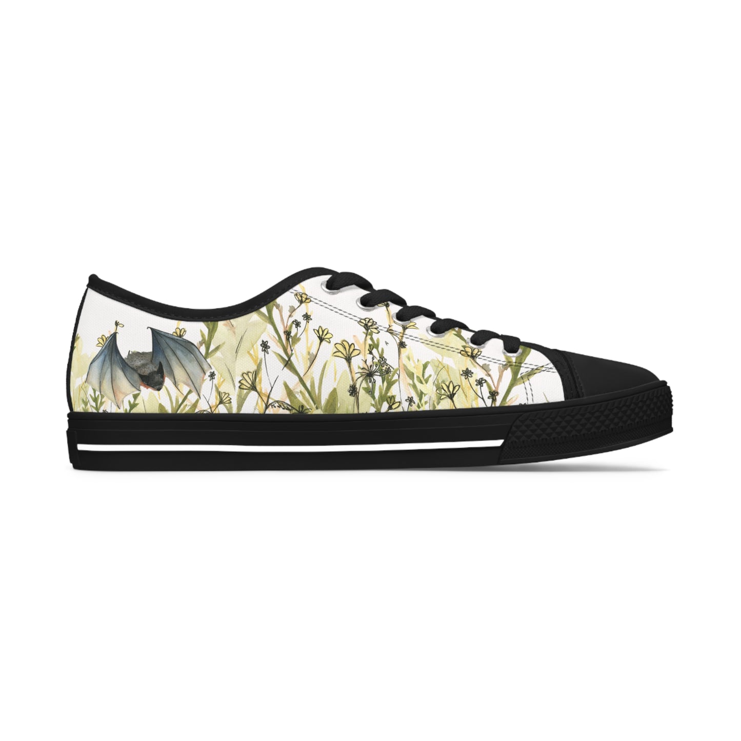 White Bat Printed Unisex Classic Low Top Sneaker Shoes