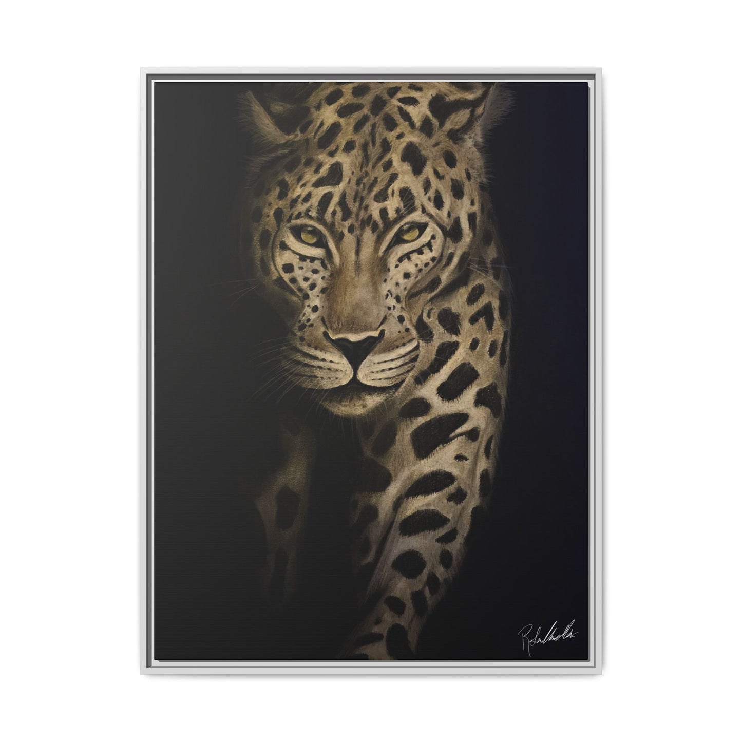 Leopard at Night Framed Wall Art