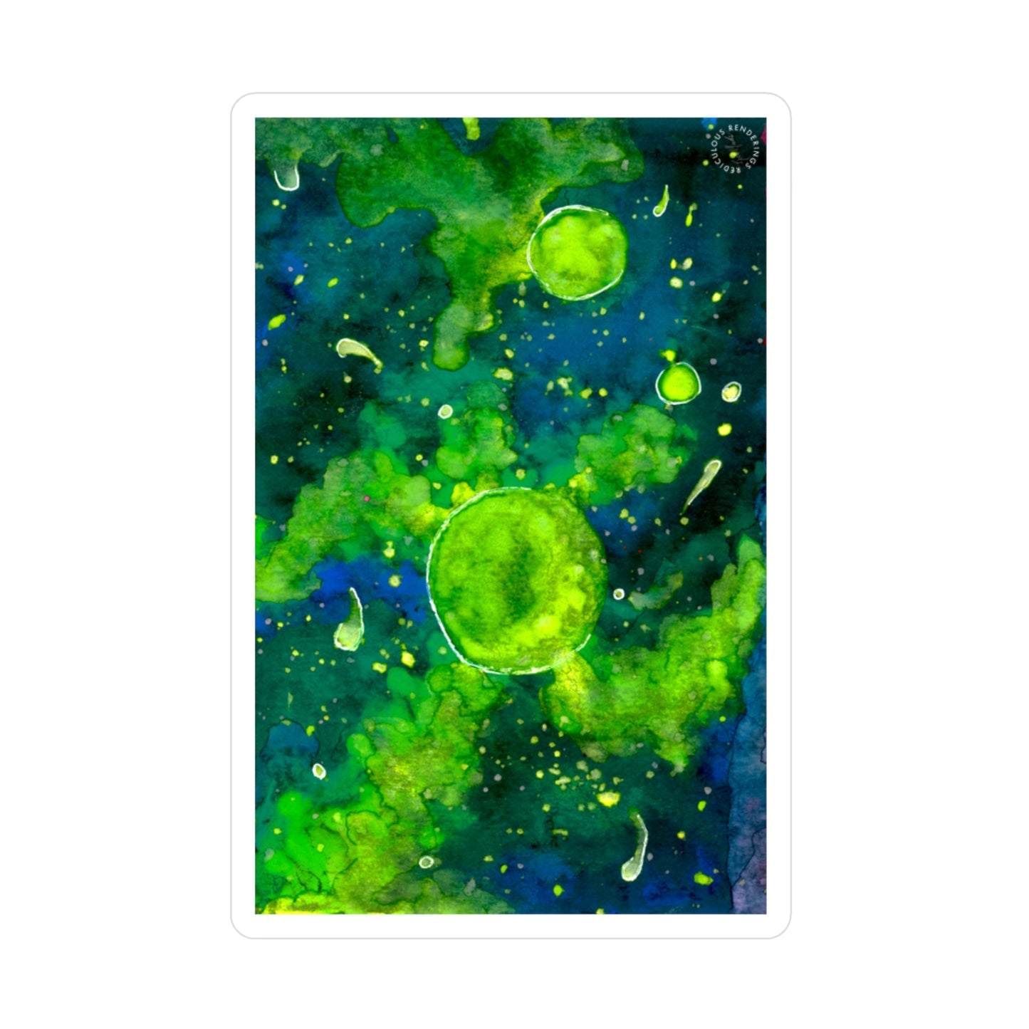 Green Galaxy Kiss-Cut Vinyl Decals Water, Scratch & UV-Resistant Satin Finish Vinyl Sticker with Removable Adhesive