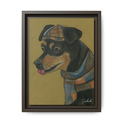 Small Chihuahua Dog in Hat Framed Wall Art