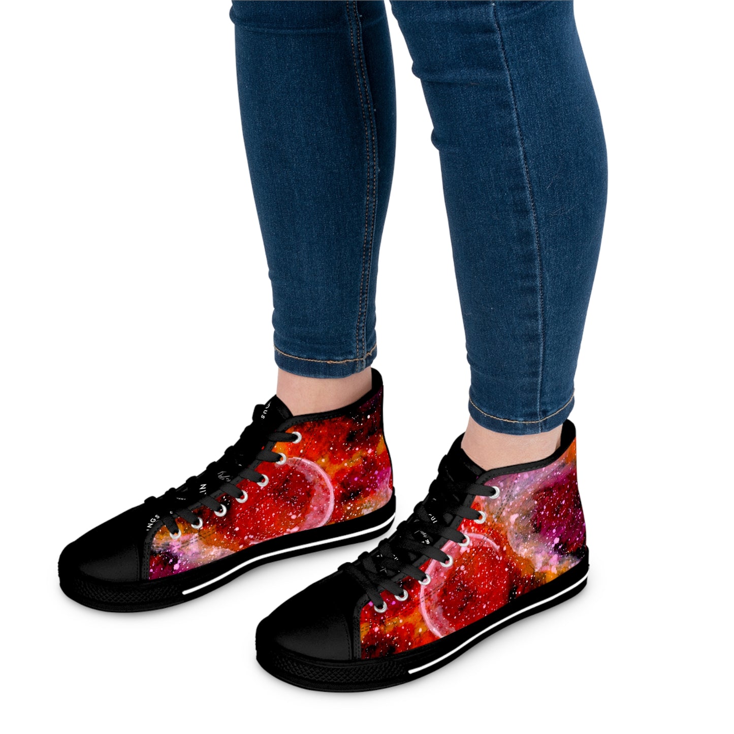 Orange Moons Galaxy Unisex Classic High Top Sneakers