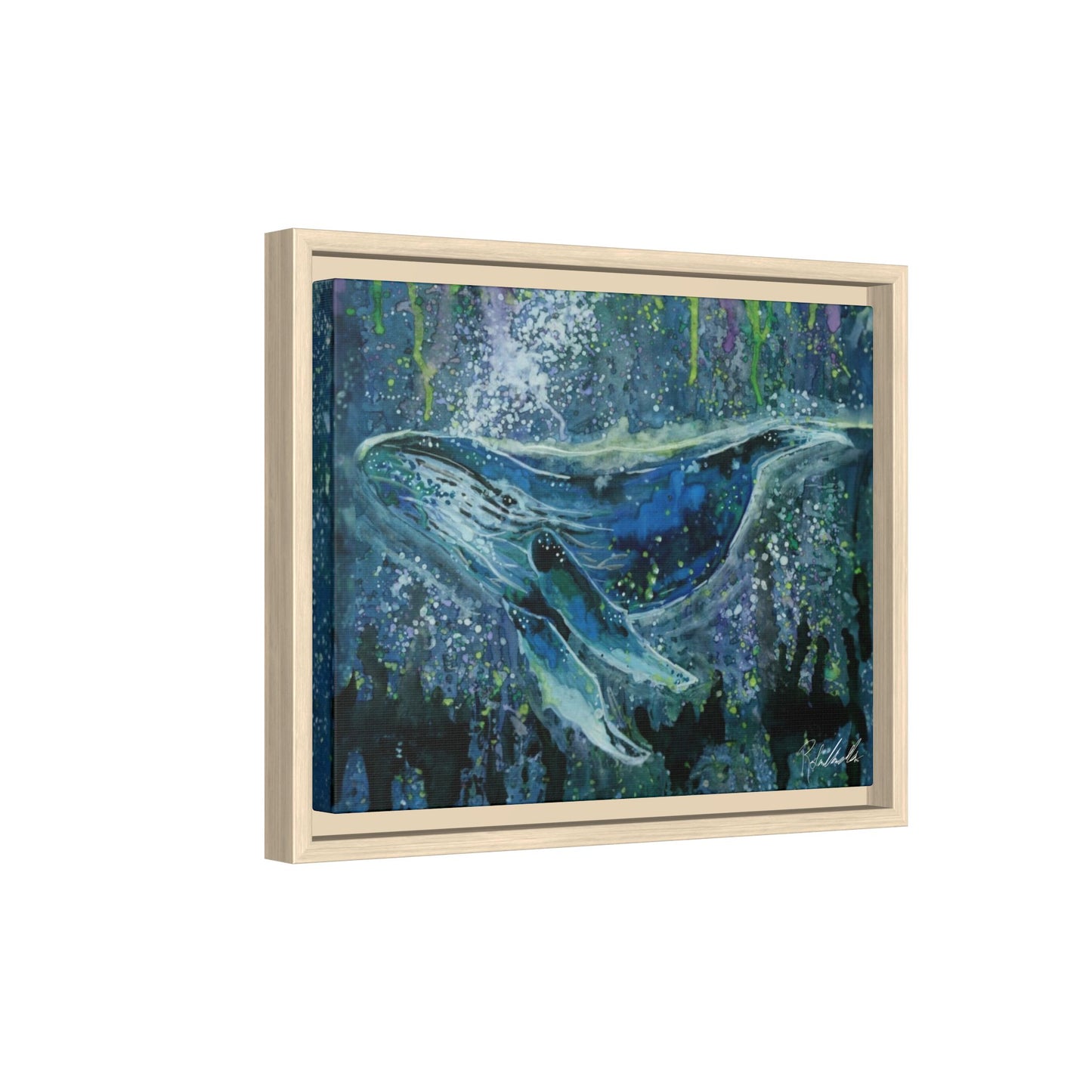Watercolor Whale Framed Wall Art