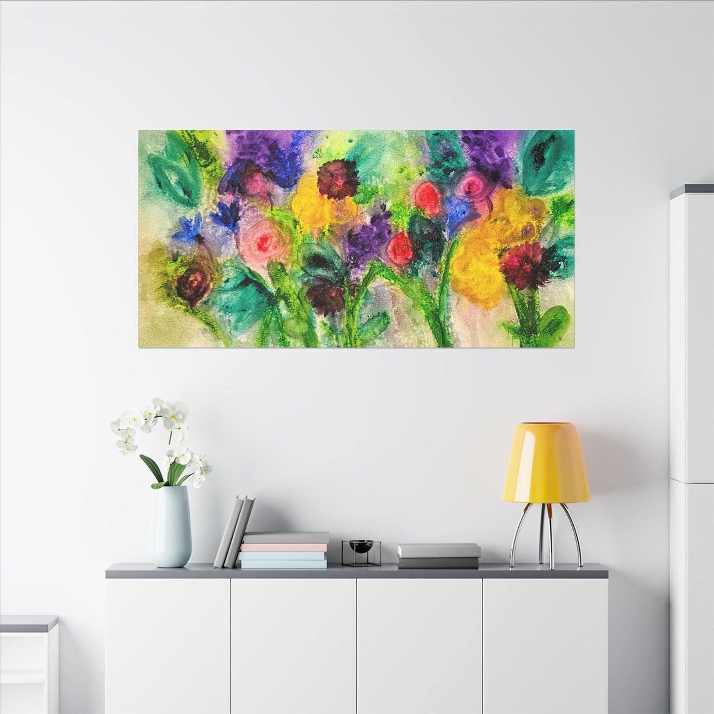 Abstract Flowers Canvas Gallery Wrap