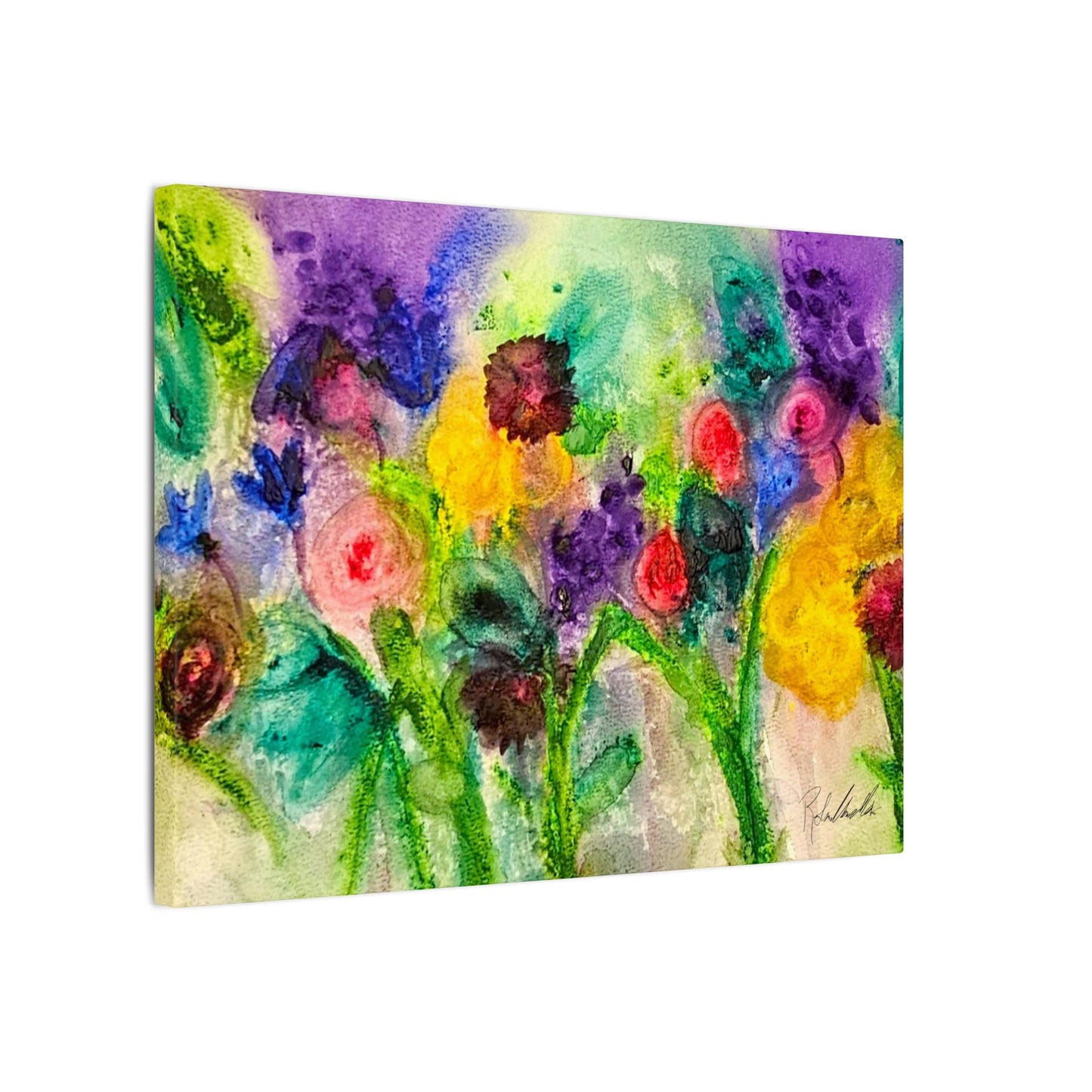 Abstract Flowers Canvas Gallery Wrap