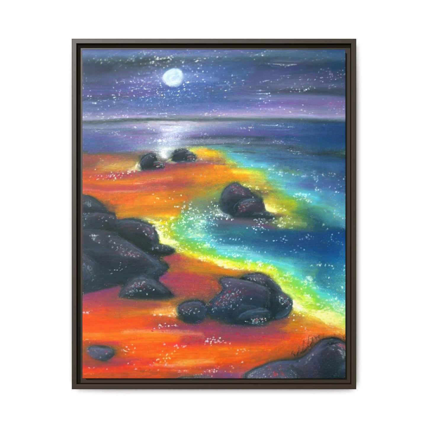 Beach at Night Frame Wall Art