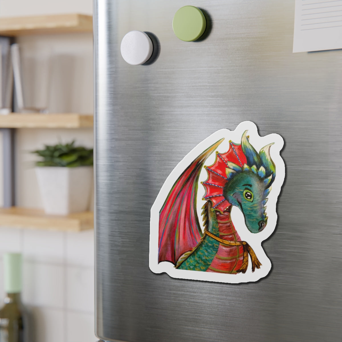 Dragon Die-Cut Magnets  Custom Shape, 5 Sizes, Vinyl Material for Outdoor Use, Flexible and Durable, Black Backing - Home Decor Refrigerator Magnets