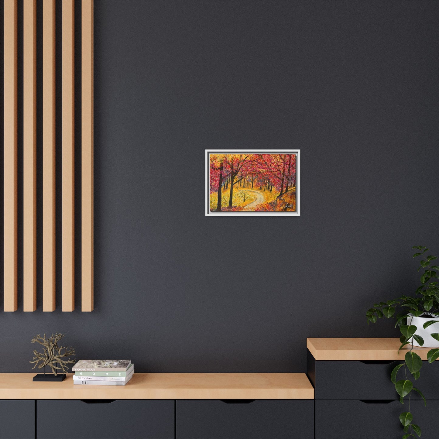 Vibrant Fall Forest Framed Wall Art