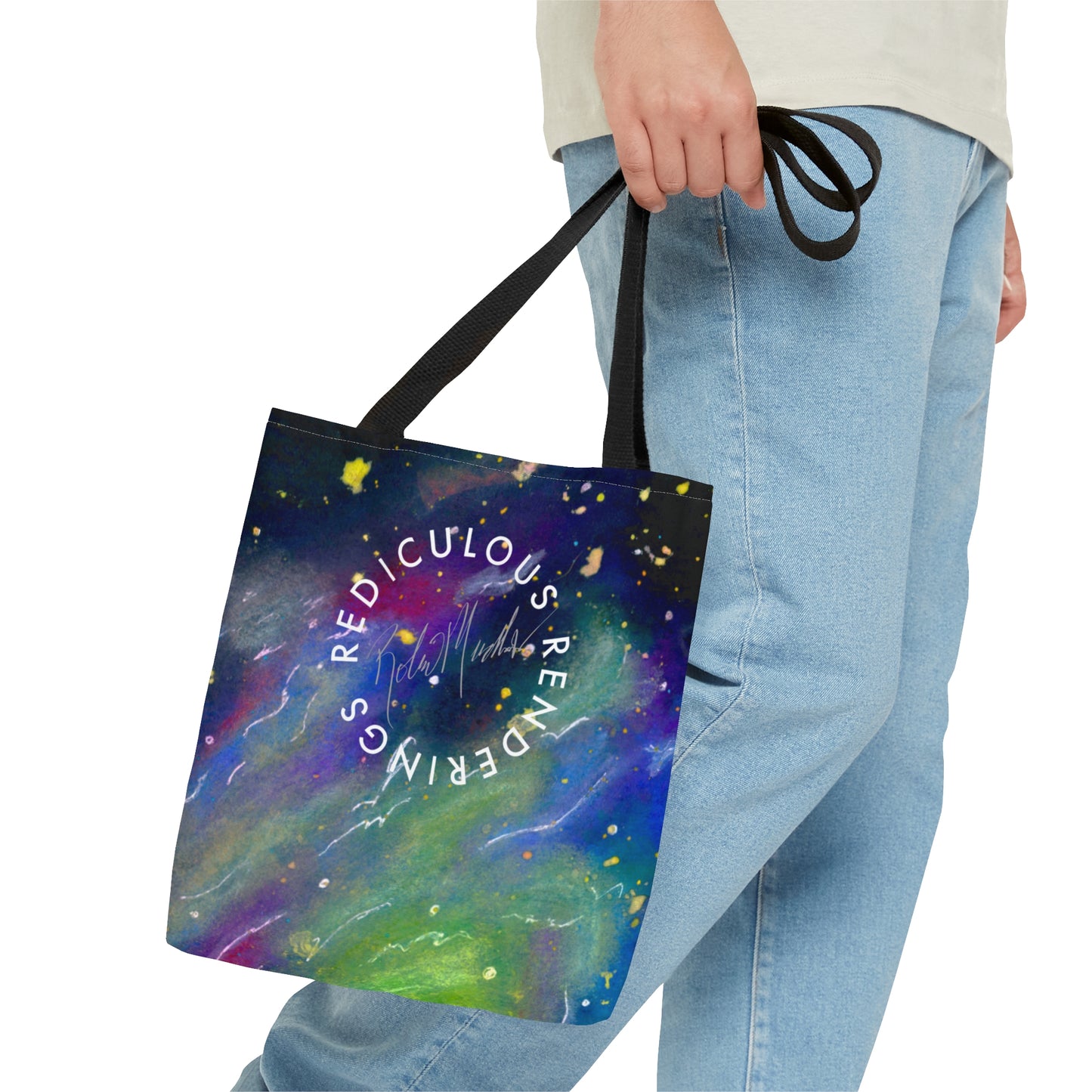 Rainbow Vortex Galaxy Tote