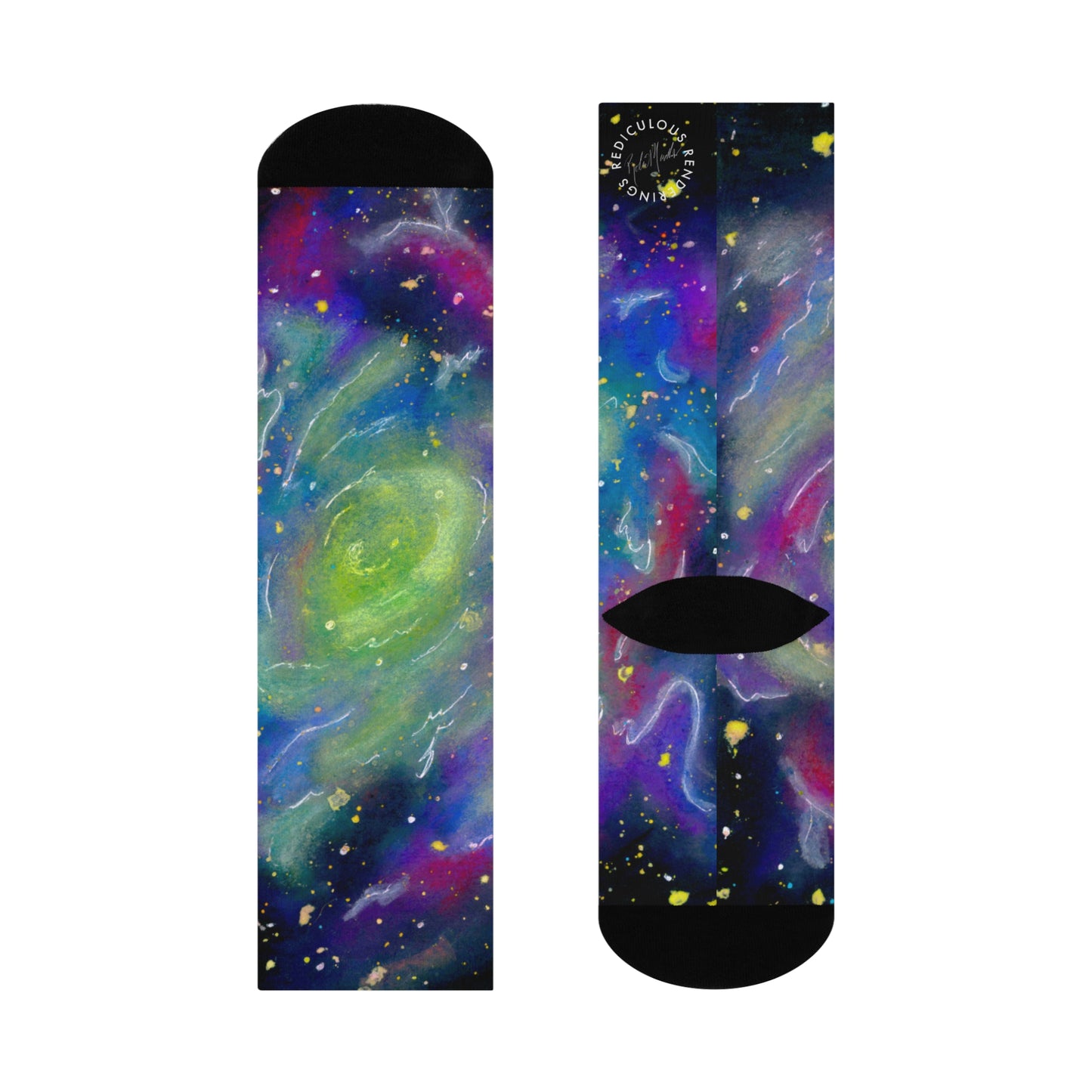 Rainbow Vortex Galaxy Cushioned Crew Socks