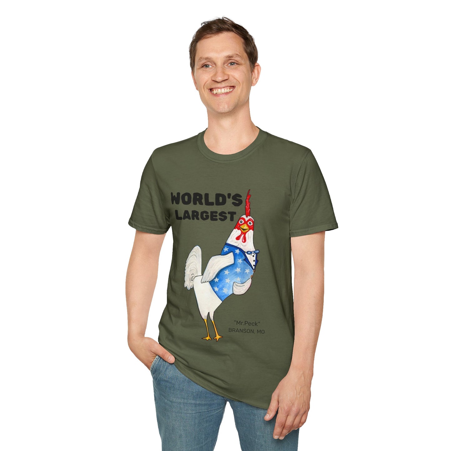 World's Largest Chicken T-Shirt — Funny Patriotic Rooster Tee