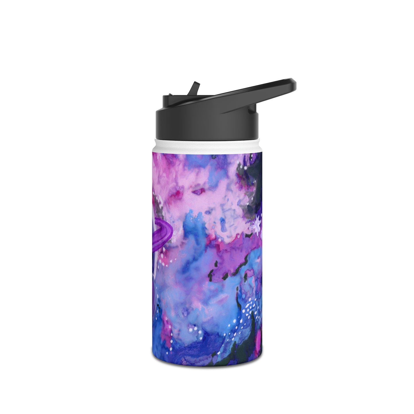 Purple Galaxy Stainless Steel Water Bottle, Standard Lid