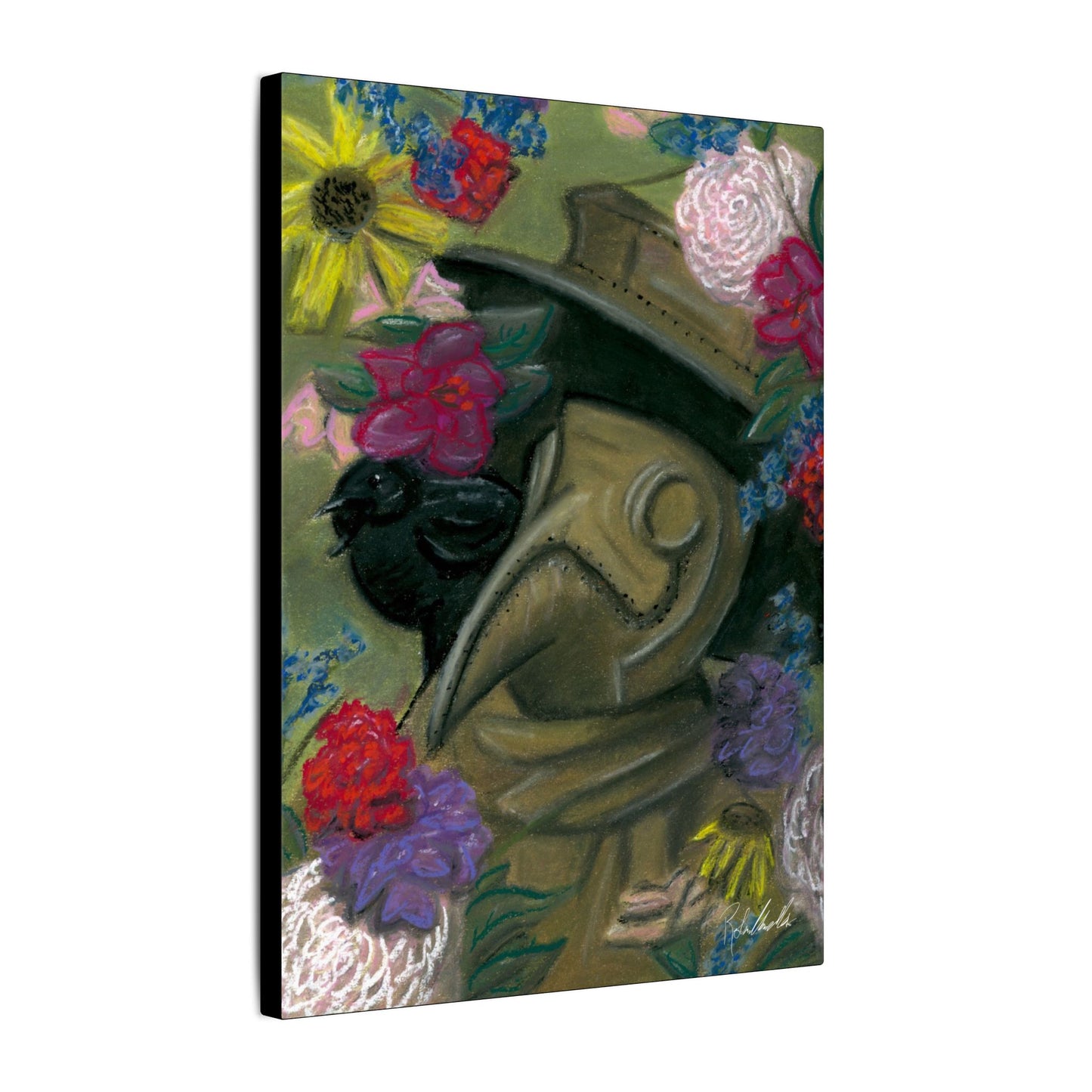 Plague Doctor and Raven Canvas Gallery Wrap