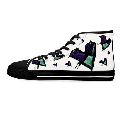 High Top Sneakers — Abstract Geometric Arrow Print (Women)