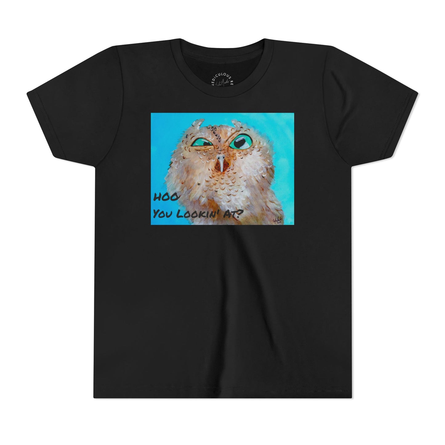 Youth Owl Tee "Hoo You Looking At?" - Cute Kids Graphic T-Shirt