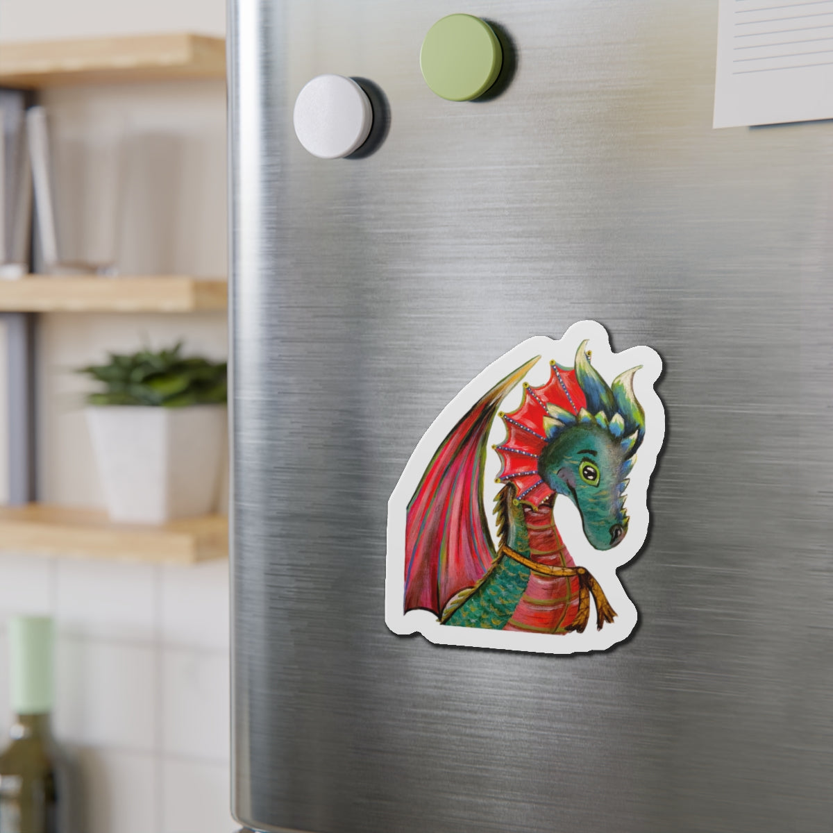 Dragon Die-Cut Magnets  Custom Shape, 5 Sizes, Vinyl Material for Outdoor Use, Flexible and Durable, Black Backing - Home Decor Refrigerator Magnets