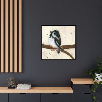 Black Finch Bird Framed Wall Art