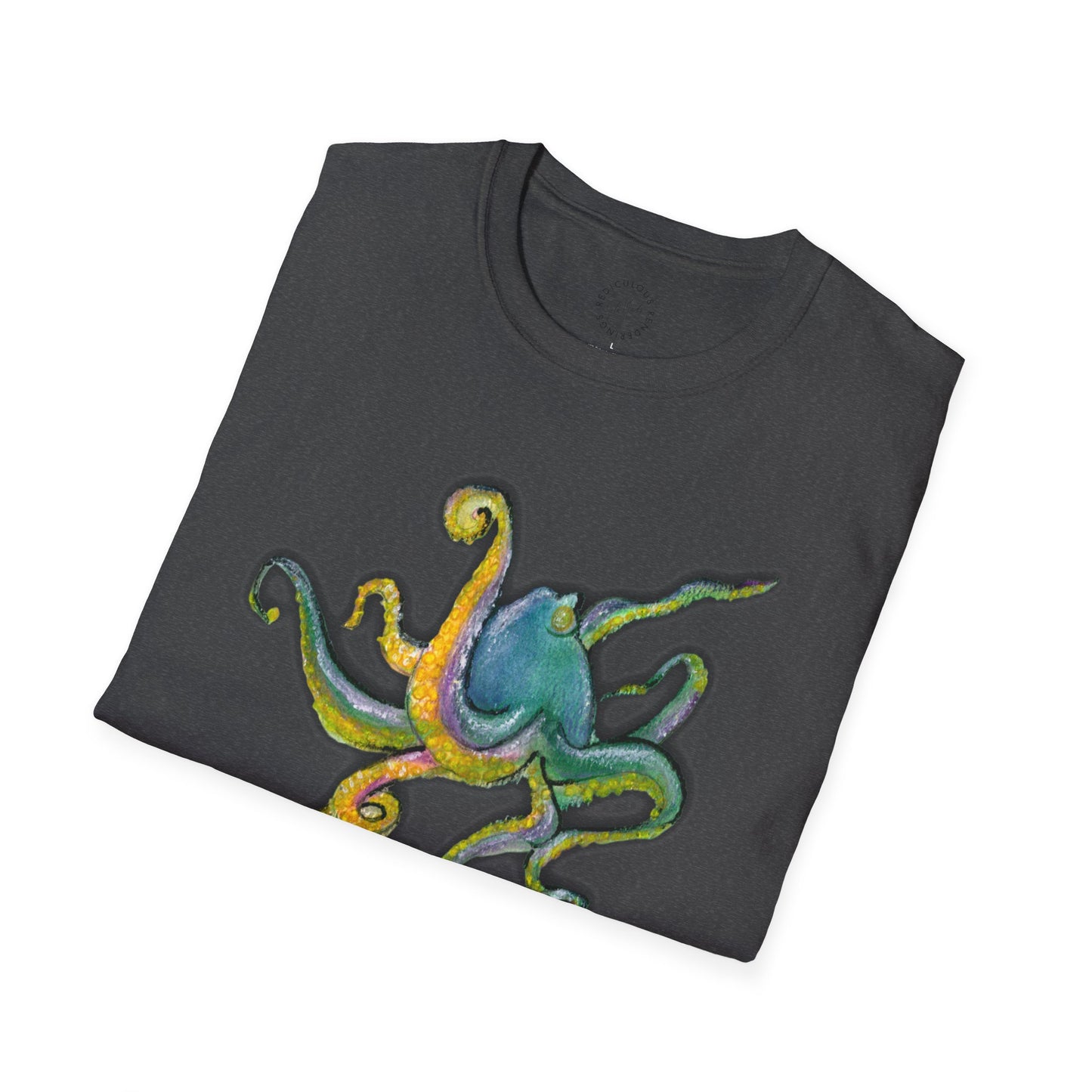 Green octopus Unisex Softstyle T-Shirt