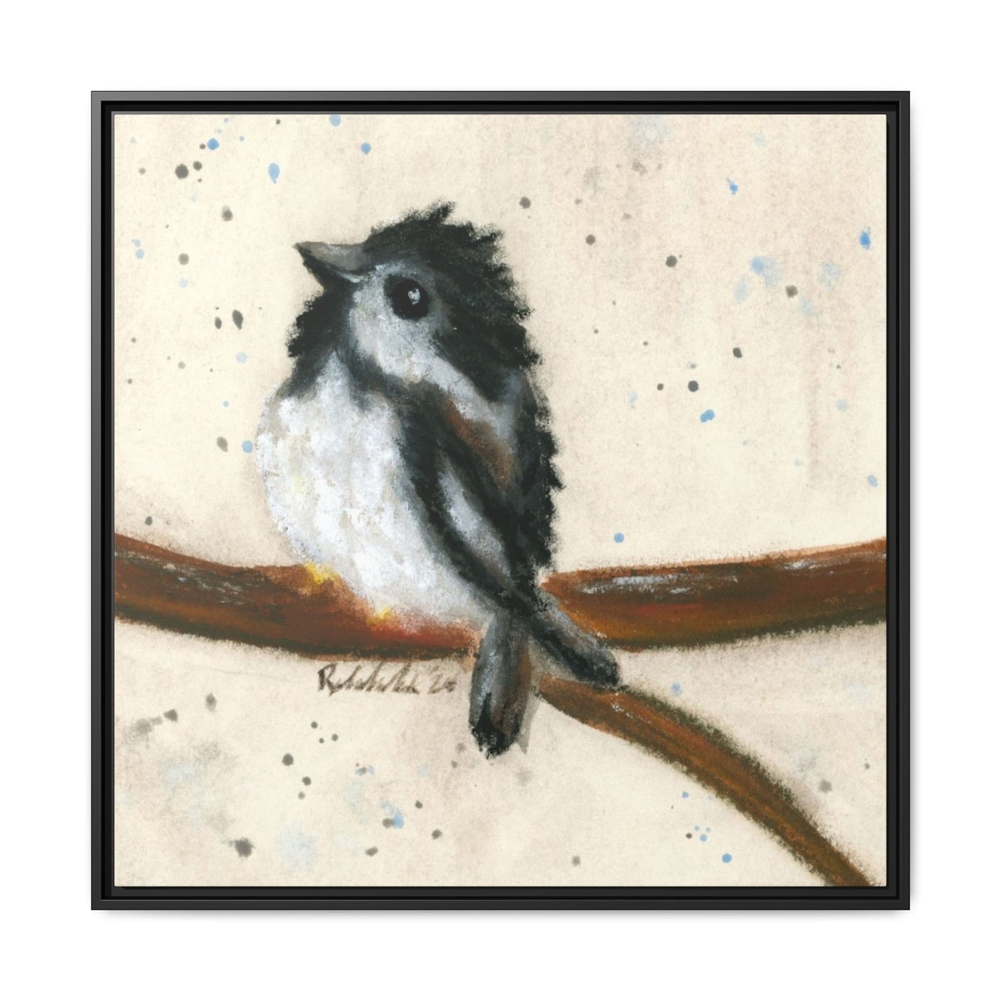 Black Finch Bird Framed Wall Art