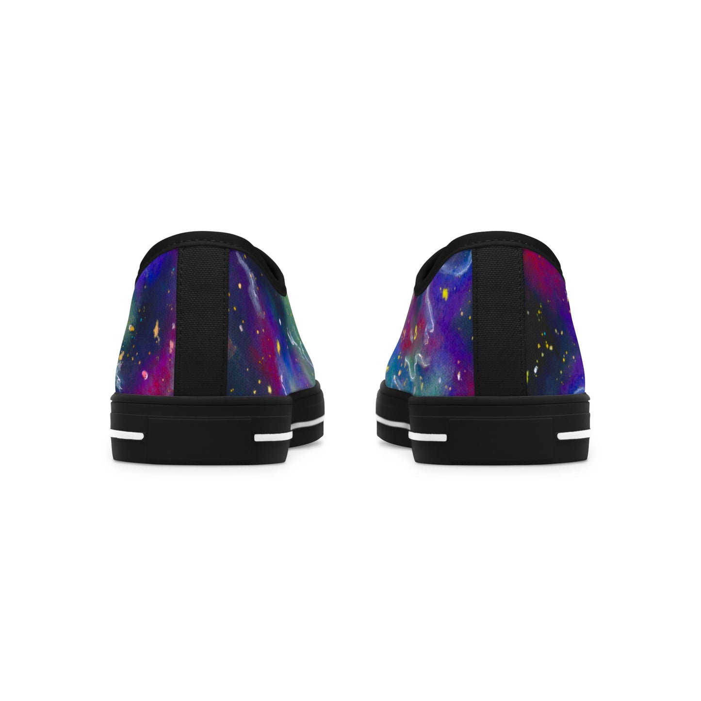 Women's Galaxy Art Low Top Sneakers — Colorful Nebula Canvas Shoes