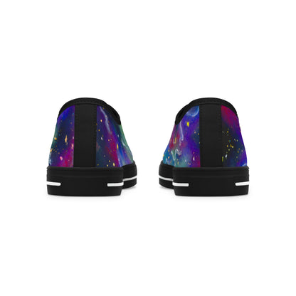 Women's Galaxy Art Low Top Sneakers — Colorful Nebula Canvas Shoes