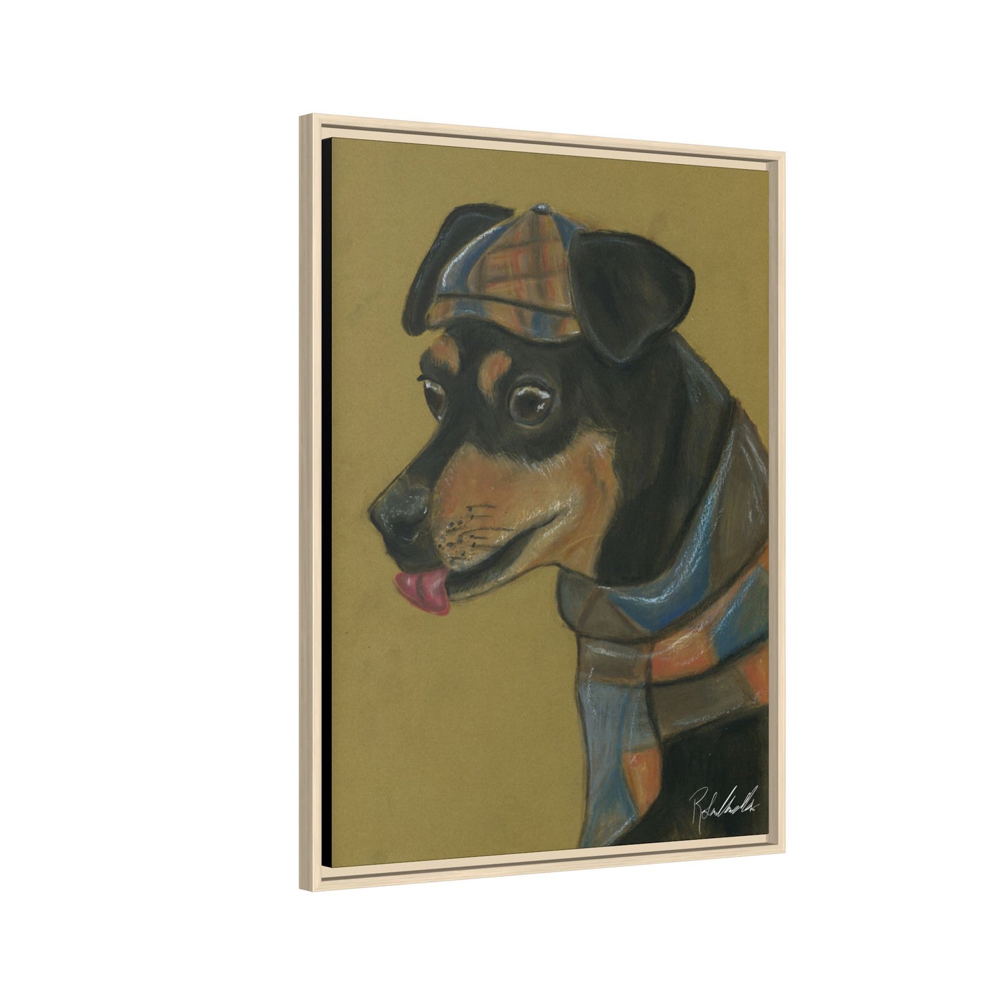 Small Chihuahua Dog in Hat Framed Wall Art