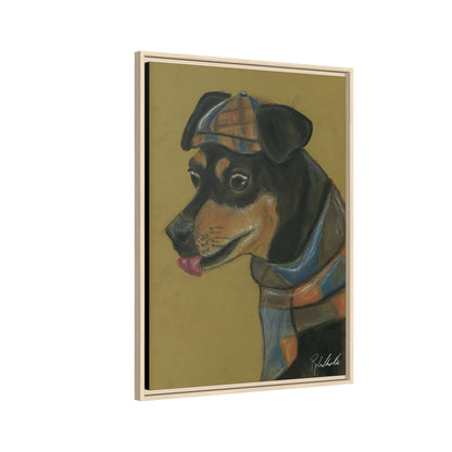 Small Chihuahua Dog in Hat Framed Wall Art