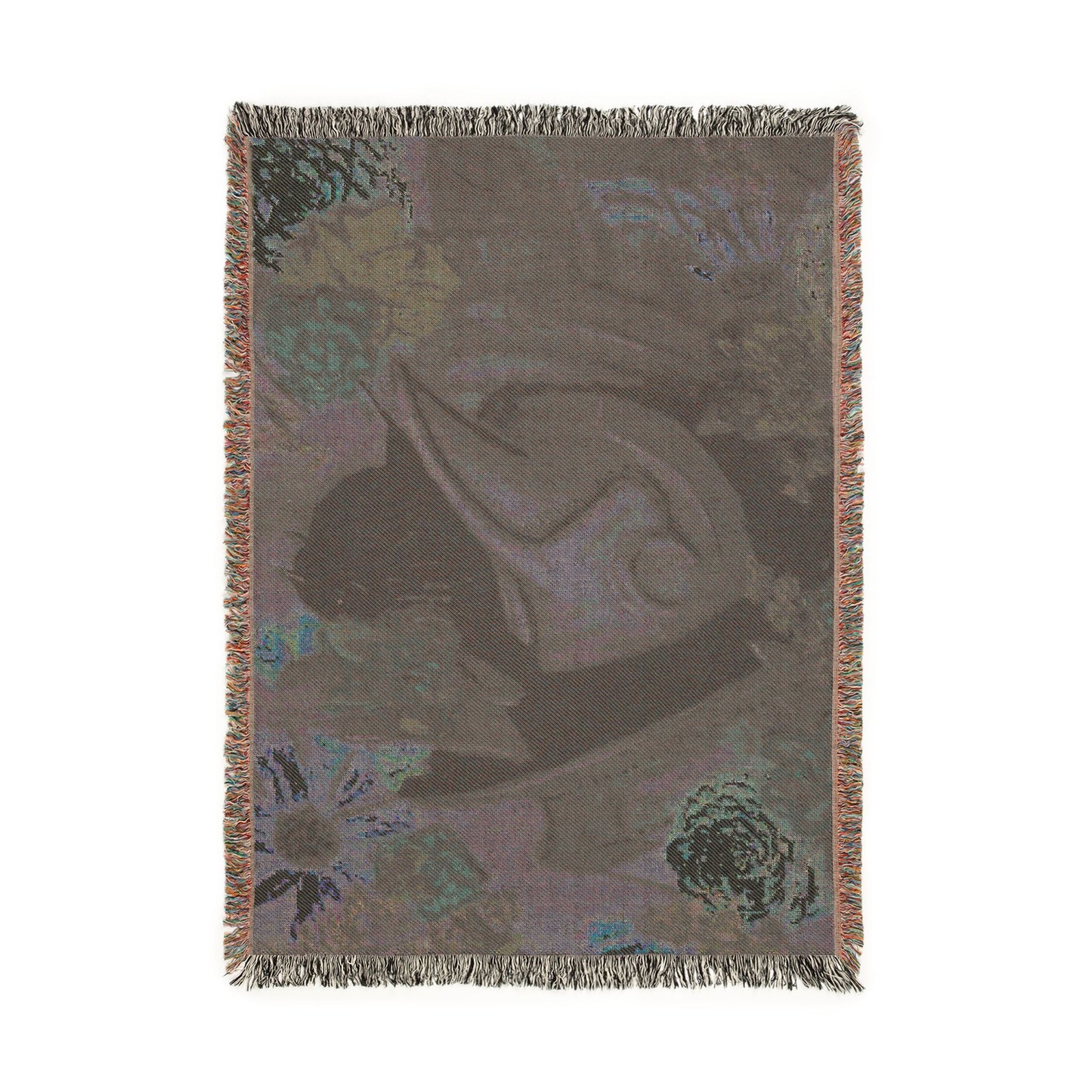 Gothic Raven & Doctor Woven Blanket — Halloween Death Mask Throw