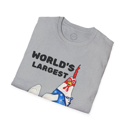 World's Largest Chicken T-Shirt — Funny Patriotic Rooster Tee