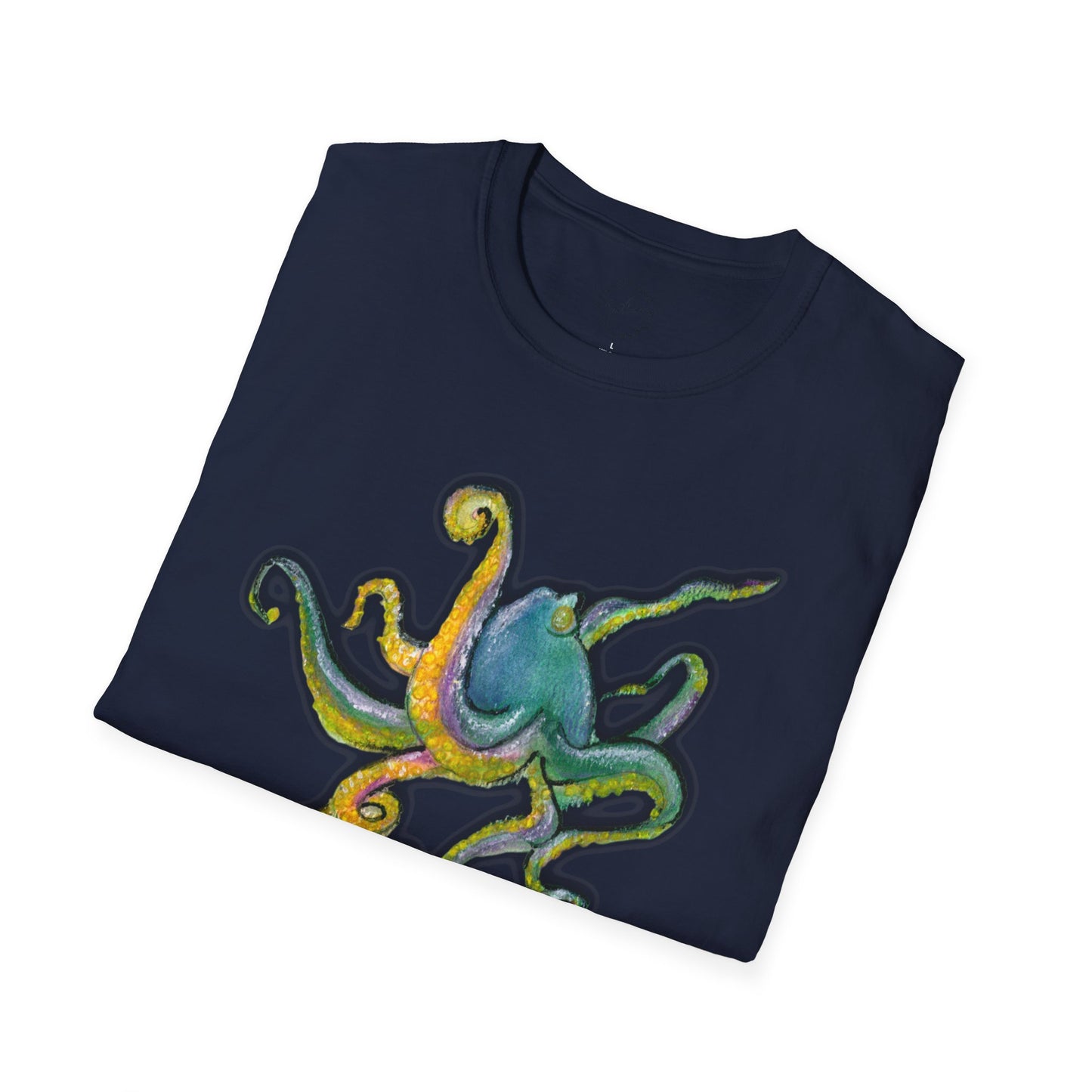 Green octopus Unisex Softstyle T-Shirt