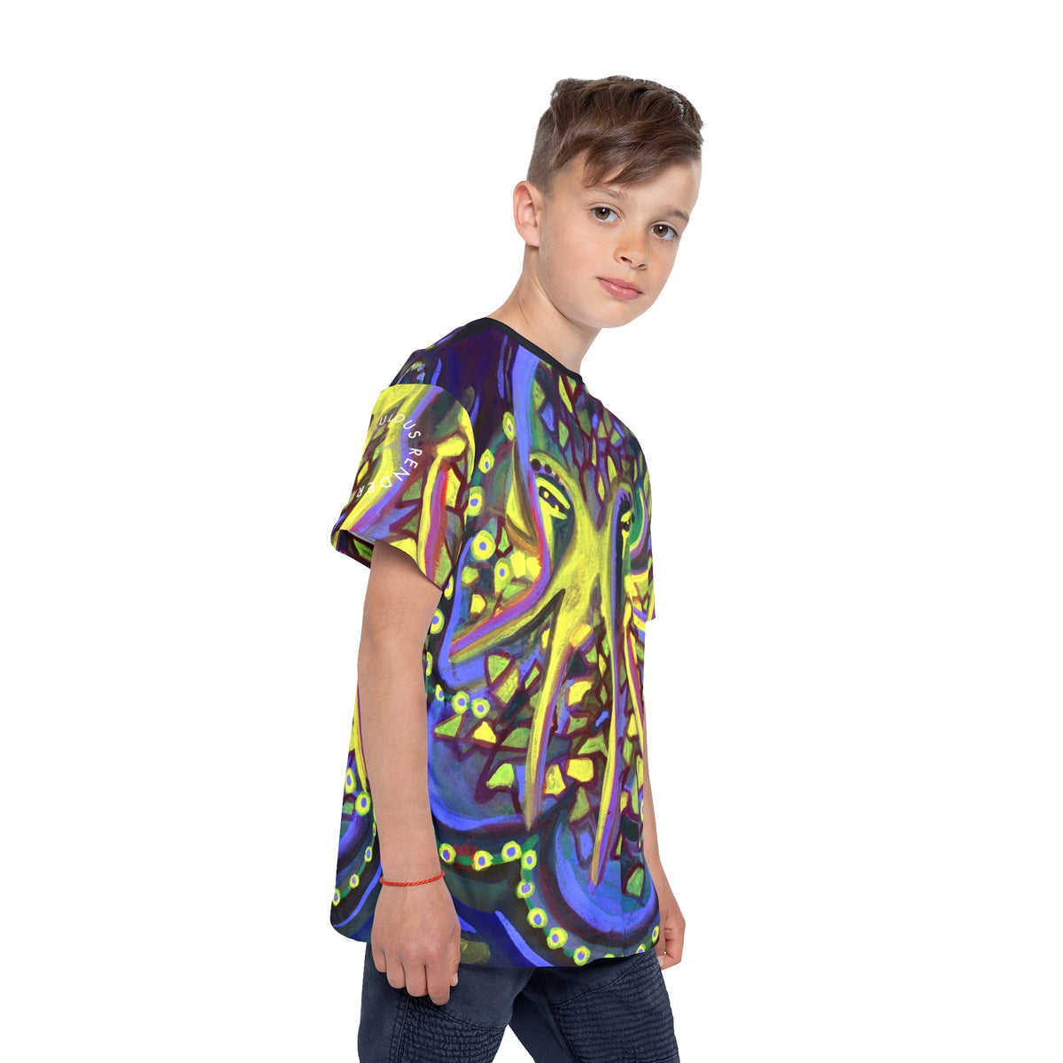 Kids Octopus Sports Jersey — Colorful Neon Sea Creature All-Over Print