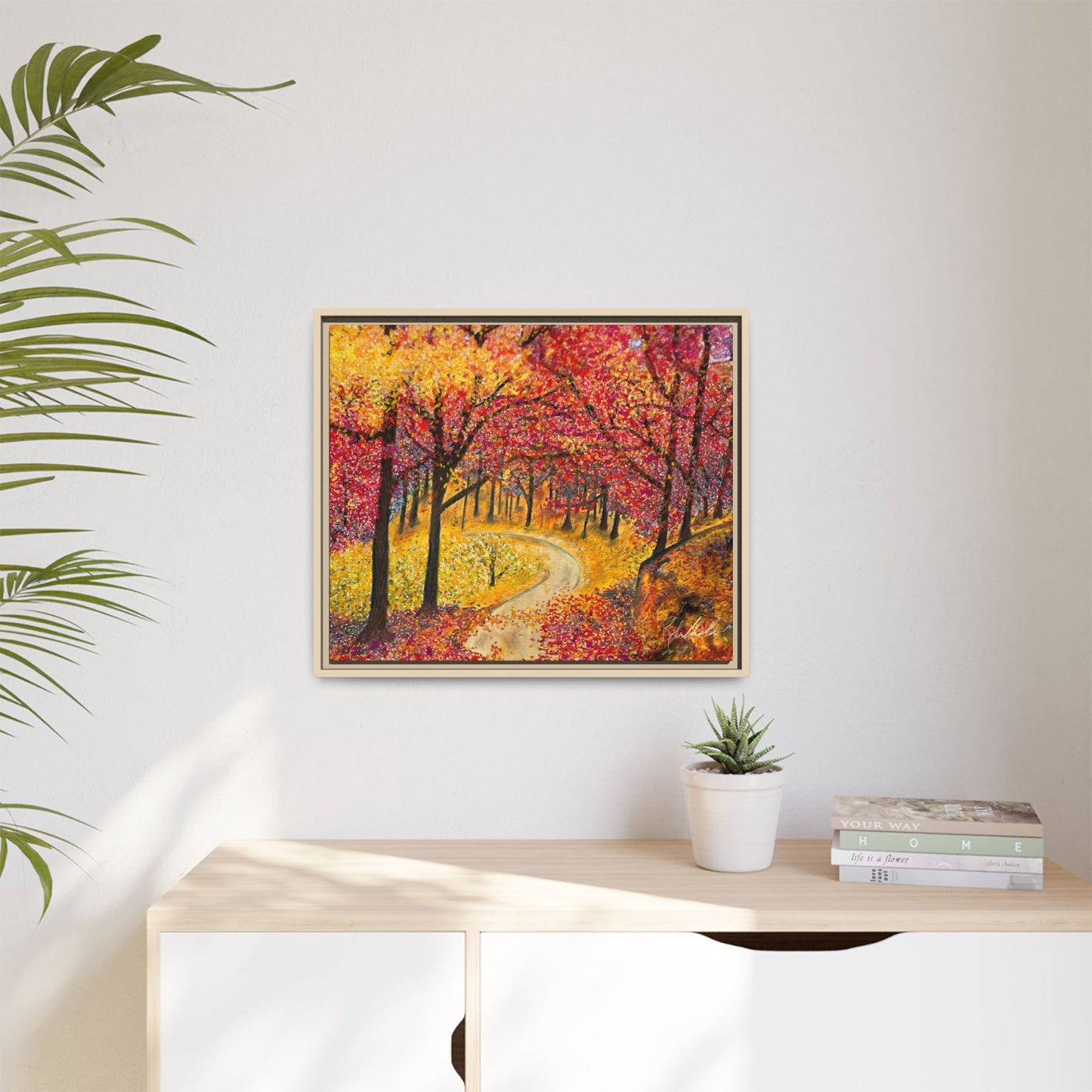 Vibrant Fall Forest Framed Wall Art