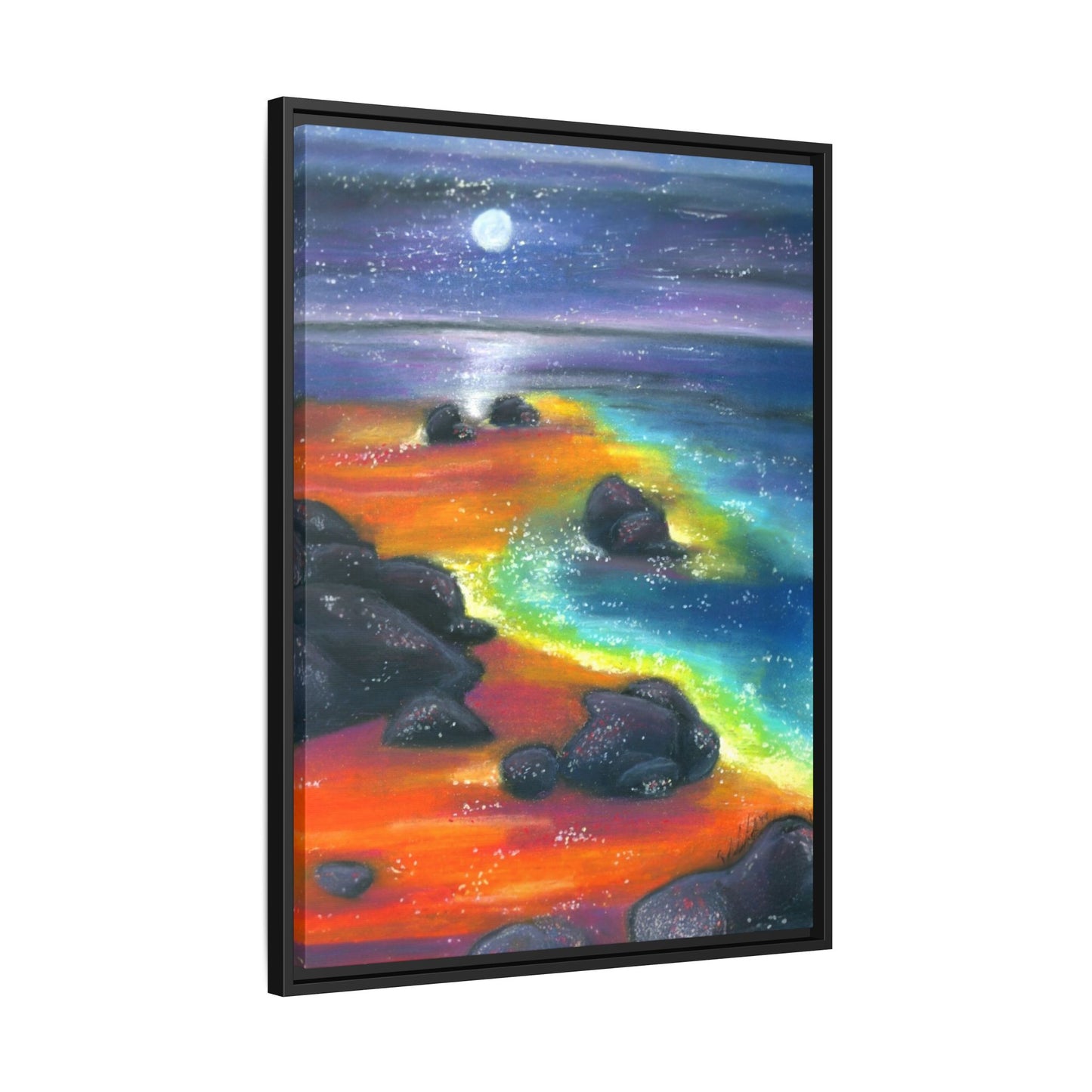 Beach at Night Frame Wall Art