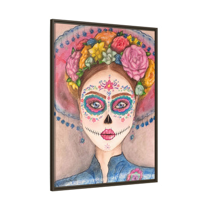 Day of the Dead Skull Woman Framed Wall Art