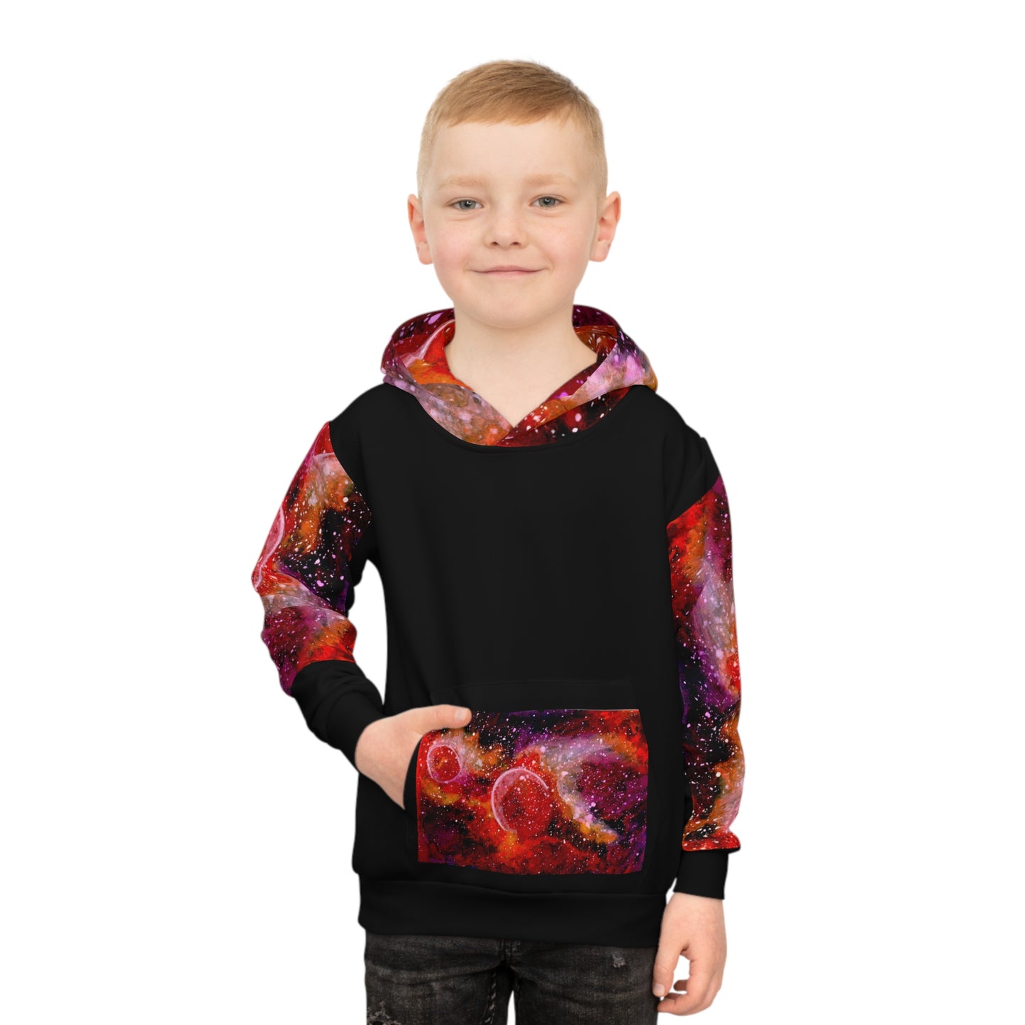 Orange Moons Galaxy Children's Hoodie (AOP)