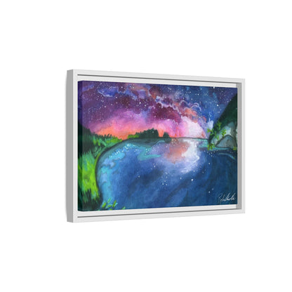 Watercolor Sunset Lake Framed Wall Art