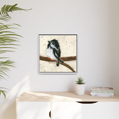 Black Finch Bird Framed Wall Art