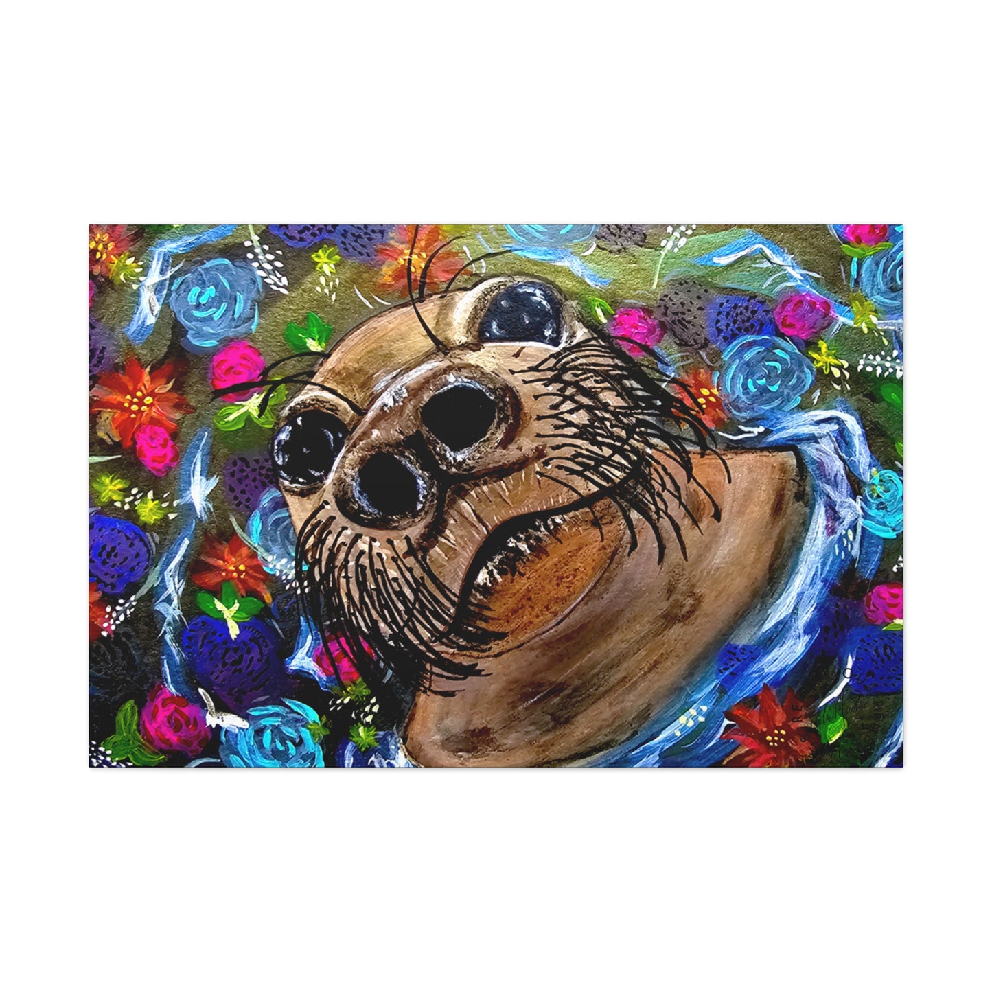 Flower Seal Canvas Gallery Wraps