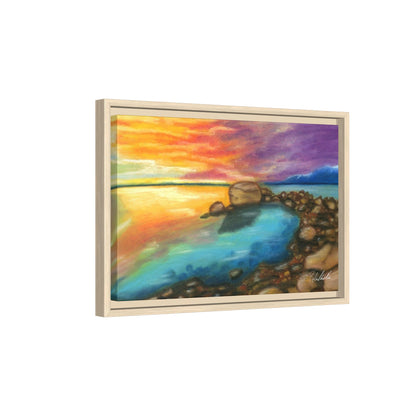 Sunset Ocean Beach Framed Wall Art
