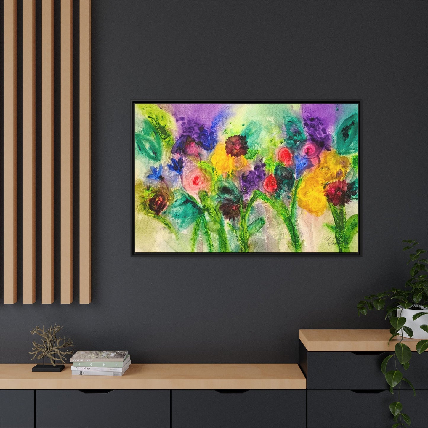 Abstract Flowers Framed Wall Art