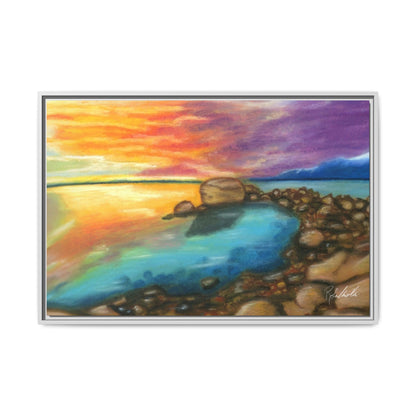 Sunset Ocean Beach Framed Wall Art