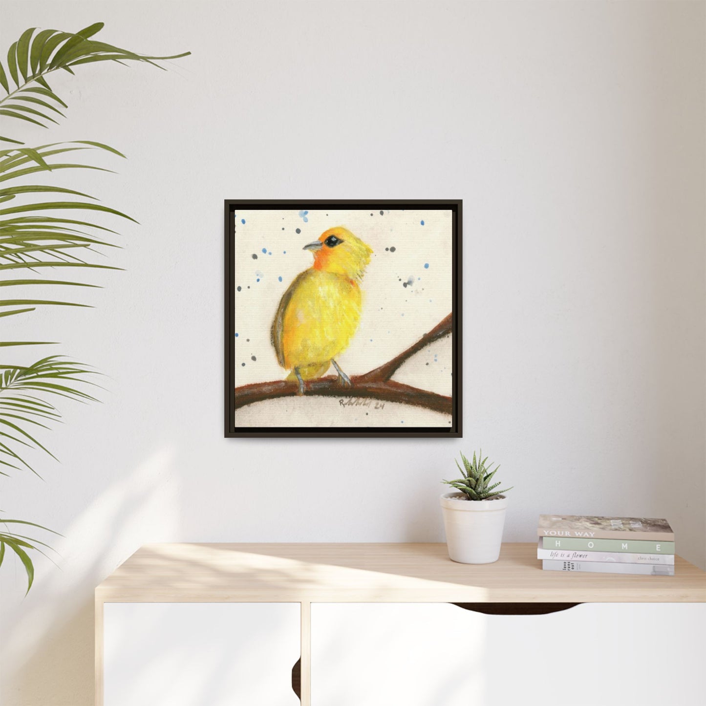 Yellow Canary Bird Framed Wall Art